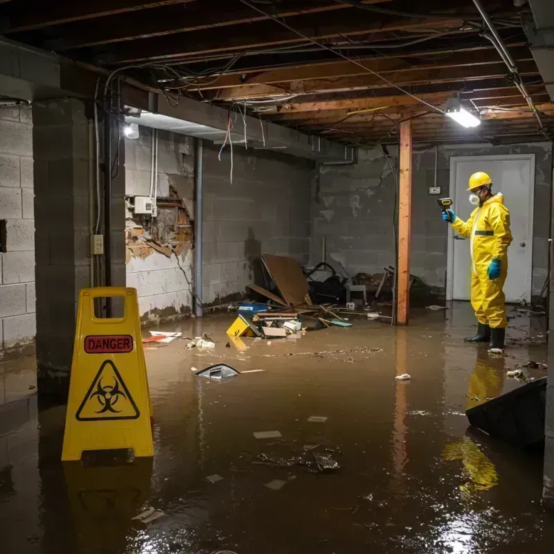 Flooded Basement Electrical Hazard in Mendota, IL Property